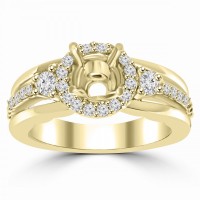 0.45 ct Ladies Round Cut Diamond Semi Mounting Engagement Ring in 14 kt Yellow Gold